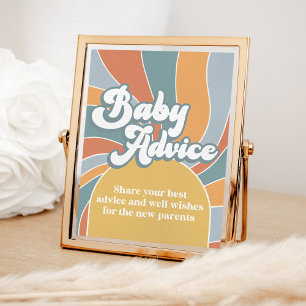 Póster Groovy Baby Advice Retro Sunshine Baby Shower