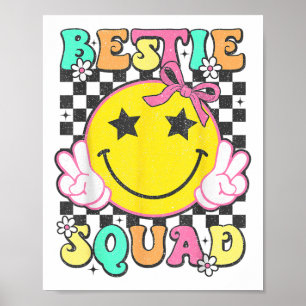 Póster Groovy Bestie Squad Mejores Amigas Chicas Coincide