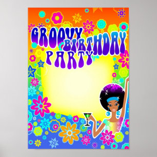 Póster Groovy Birthday Party Poster
