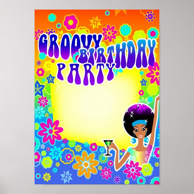 Póster Groovy Birthday Party Poster (Frente)