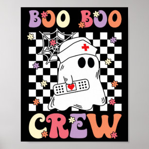 Póster Groovy Boo Boo Crew Enfermera Fantasma Paramédico