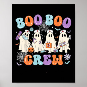 Póster Groovy Boo Boo Crew Enfermera Graciosas Fantasmas