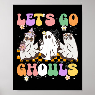 Póster Groovy Boo deja ir a las mujeres fantasma de Hallo