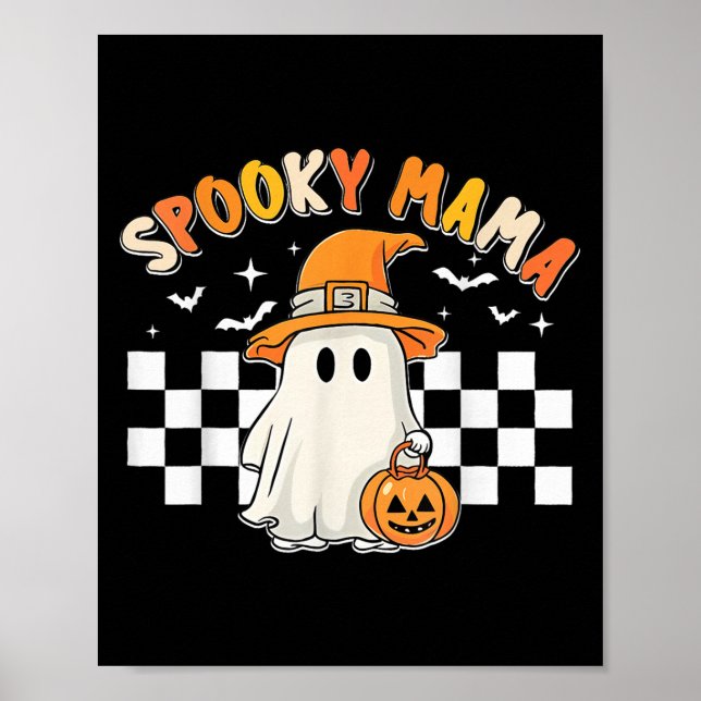 Póster Groovy Boo One Soky Mama First Halloween Birthday  (Frente)