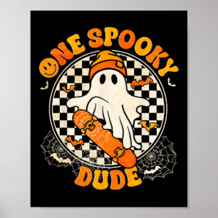 Póster Groovy Boo Skate A Un Tonto Tío Halloween