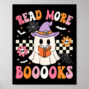 Póster Groovy Booooks Ghost Leer más libros Un profesor g