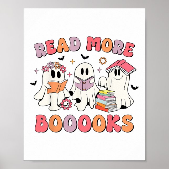 Póster Groovy Booooks Ghost Leer más libros Un profesor g (Frente)