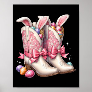 Póster Groovy Botas Vaqueras Del Oeste De Pascua Lindas H