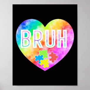 Póster Groovy Bruh Autism Awareness Puzzle Piece Para Niñ