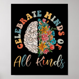 Póster Groovy Celebra Mentes De Todo Tipo Neurodiversidad
