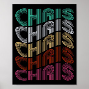 Póster Groovy Chris D Nombre Me encanta Chris meme de los