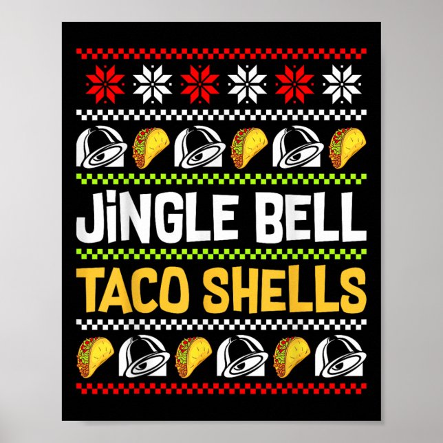 Póster Groovy Christmas Jingle Bells Taco Shells Ugly Xma (Frente)