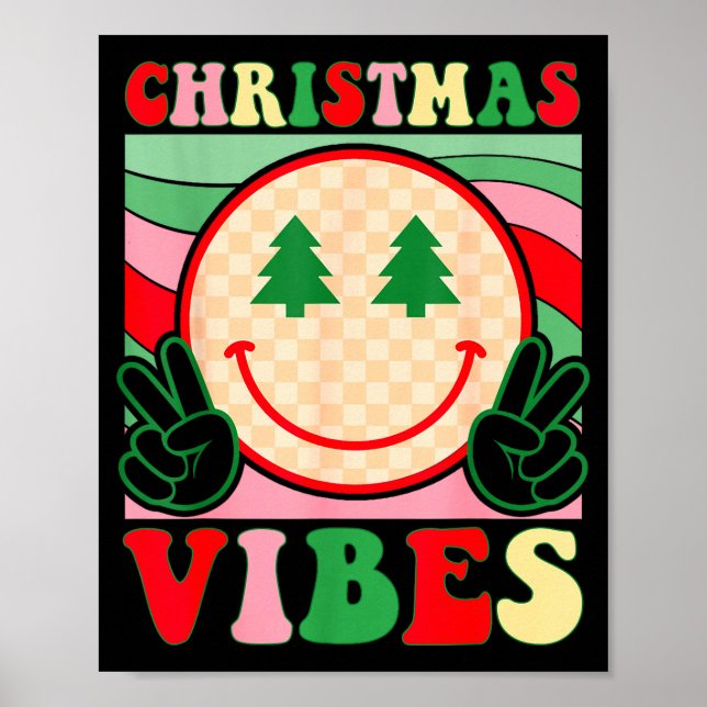 Póster Groovy Christmas Vibes Happy Christmas Day For Men (Frente)