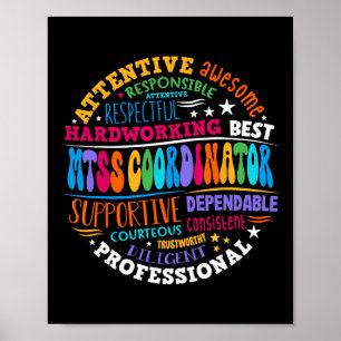 Póster Groovy Coordinador de MTSS Consejero Escolar Psicó