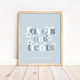 Póster Groovy Daisy Modern Boho Favores y Tratamientos de