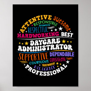Póster Groovy Daycare Administrator Chilcare Provider Af