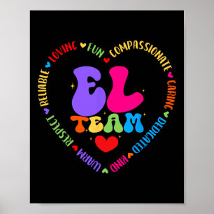 Póster Groovy El Team Semana de Agradecimiento a los Maes