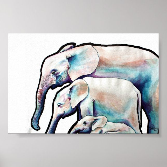 Póster Groovy Elephants (Frente)