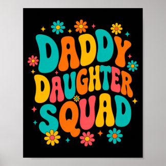 Póster Groovy equipo papá e hija papá e hija