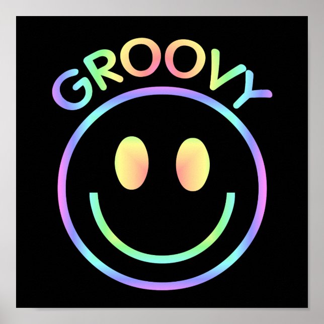 Póster Groovy Face | Retro 70 (Frente)