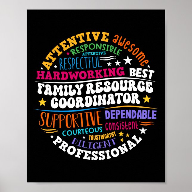 Póster Groovy Family Resource Coordinator Appreciation  (Frente)