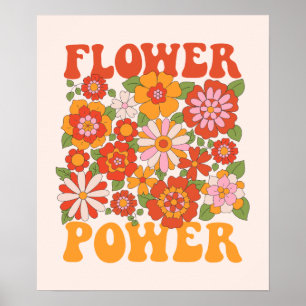 Póster Groovy Flower Power Graphic