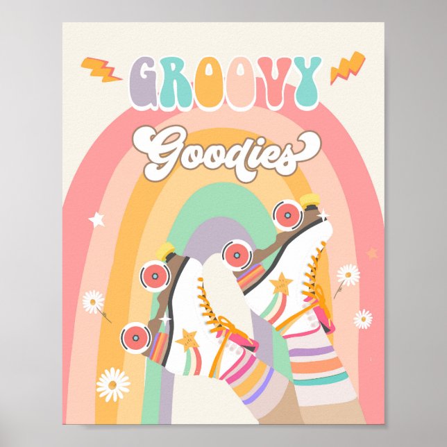 Póster Groovy Goodies Roller Skate Retro Poster (Frente)