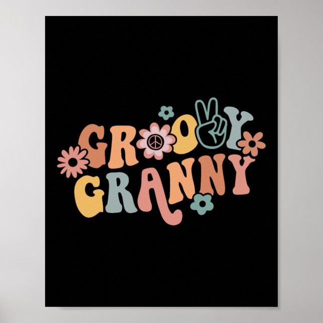 Póster Groovy Granny One Agradecimiento Granny Día de Acc (Frente)