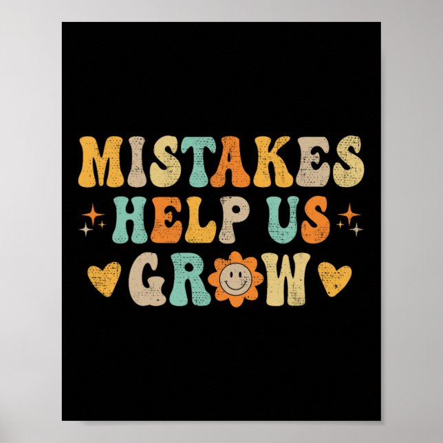Póster Groovy Growth Mindset Positive Retro Teachers Back (Frente)