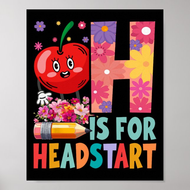Póster Groovy H es para Headstart divertido Ck para la es (Frente)