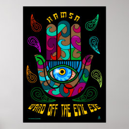 Póster Groovy Hamsa