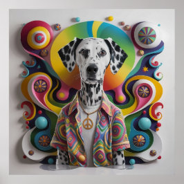 Póster Groovy Hippie Dalmatian, 60
