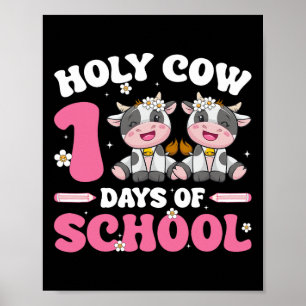 Póster Groovy Holy Cow 100 Days School Dairy Milk Student