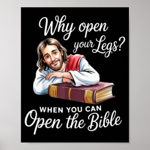 Póster Groovy Jesús Por qué abrir tus piernas cuando pued