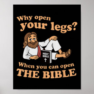 Póster Groovy Jesús Por Qué Abrir Tus Piernas Cuando Pued