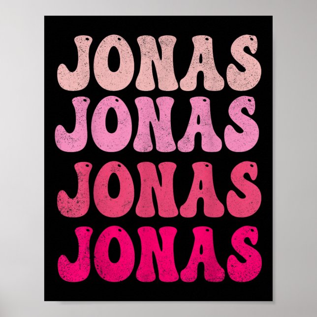 Póster Groovy Jonas Primer Nombre D Me Encanta Jonas Cami (Frente)