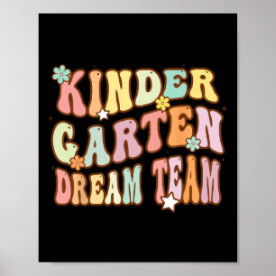 Póster Groovy Kindergarten Dream Team First Day of Back t