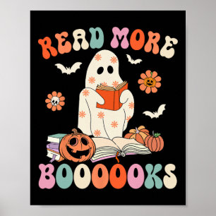 Póster Groovy Leer más libros Cuidados Fantasma Boo Diver