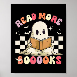 Póster Groovy Leer más libros Cuidados Fantasma Boo Diver