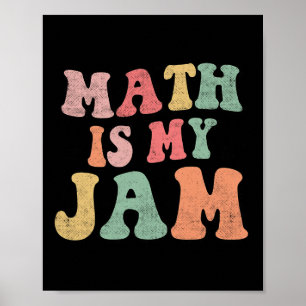 Póster Groovy Math es mi mermelada de vuelta a la escuela