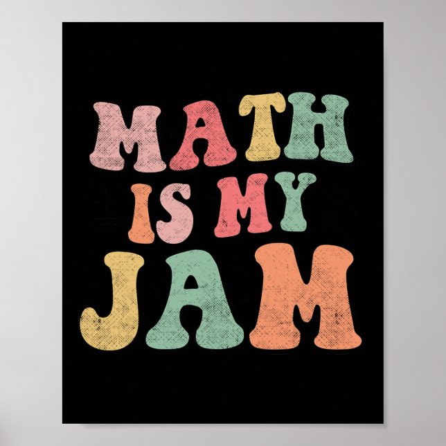 Póster Groovy Math es mi mermelada de vuelta a la escuela (Frente)