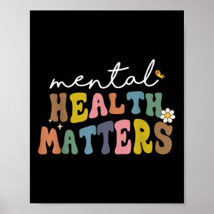 Póster Groovy Mental Health S Human Braille Awarene