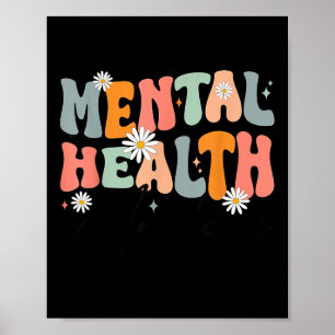 Póster Groovy Mental Health S Human Braille Awarene