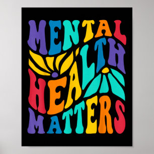 Póster Groovy Mental Health S Human Braille Awarene