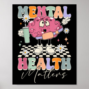 Póster Groovy Mental Health S Human Braille Awarene