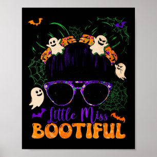 Póster Groovy Messy Bun Bootiful Halloween Boo Chica fant