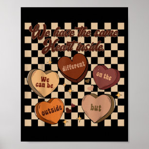 Póster Groovy mismo corazón dentro juneteenth historia ne
