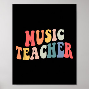Póster Groovy Music Teacher Team Teacher vuelve a la escu