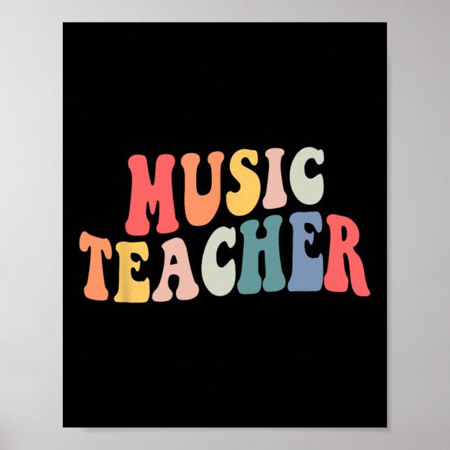 Póster Groovy Music Teacher Team Teacher vuelve a la escu (Frente)