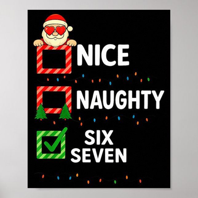 Póster Groovy Naughty Six Seven 67 Christmas Family Xmas  (Frente)